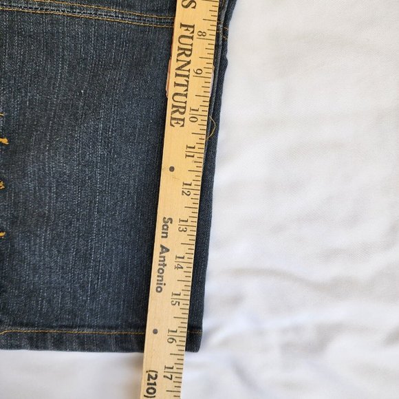 What's Hot Stretch Denim Capri Jeans Decorated Back Pockets Size S - Picture 3 of 11